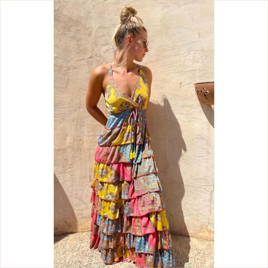 Maxi Boho Kleid Paisley 2 - Bekleidung & Accessoires